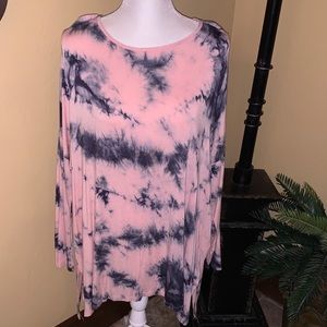 UJ Dress/Shirt - Pink/Navy Tie-Dyed - Sz Lg